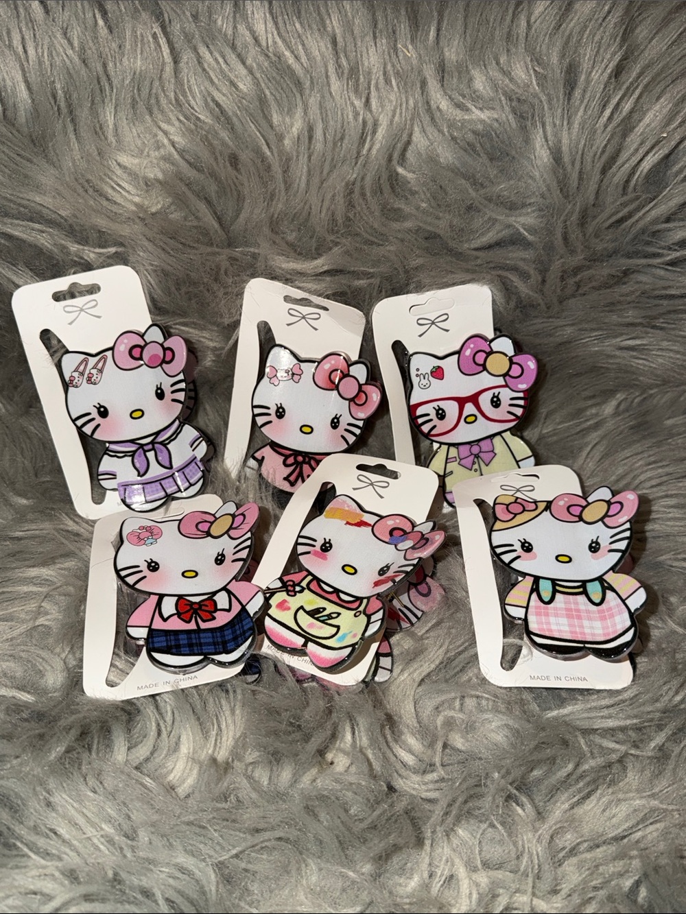 Hello Kitty Character Hair Clips Set - Pink & Pastel